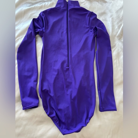Balera Vibrant Long Sleeve Purple Dancewear Leotard - Picture 4 of 8